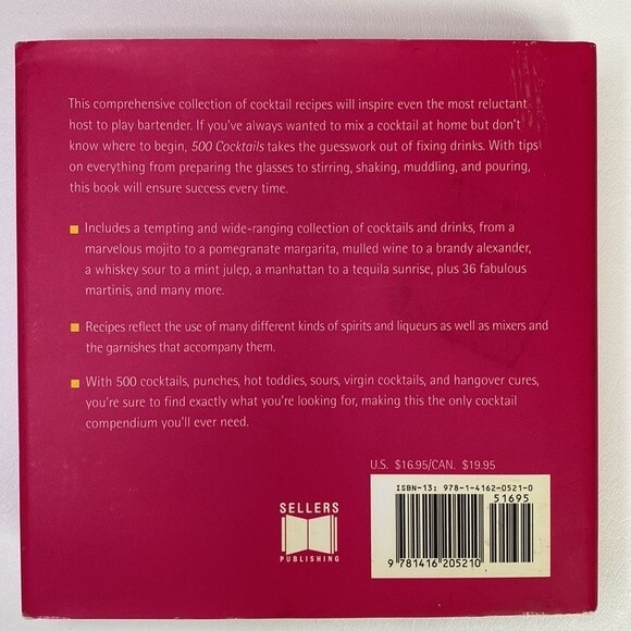 500 Cocktails - The Only Compendium You'll Ever Need Mini Hardcover by Sweetser - Picture 2 of 7